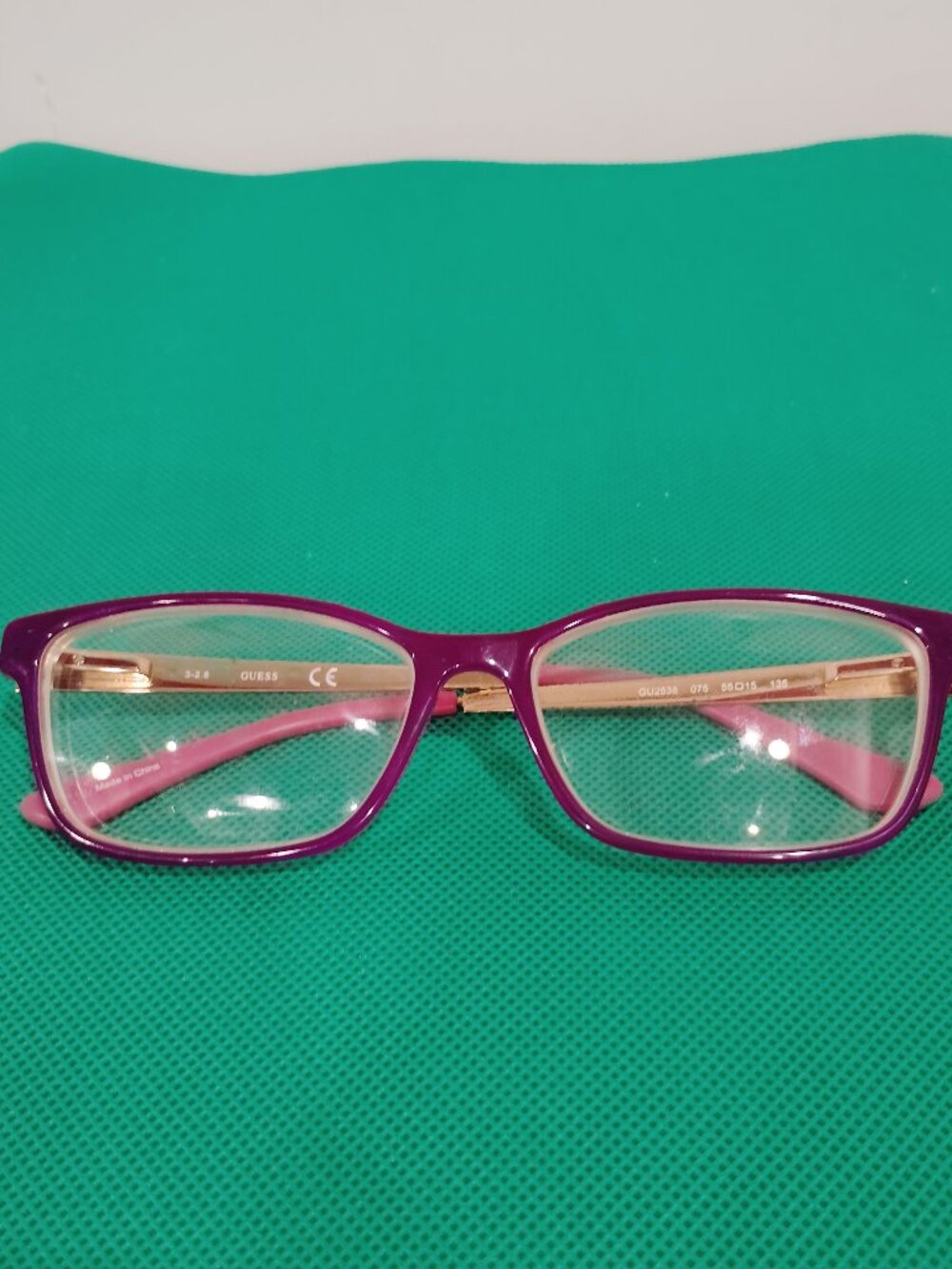 Guess GU2538 Fuchsia Purple Rectangular Glasses Frames